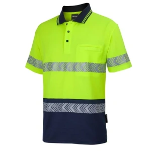 JB's Hi Vis (D+N) Cotton Back S/S Segmented Tape Polo