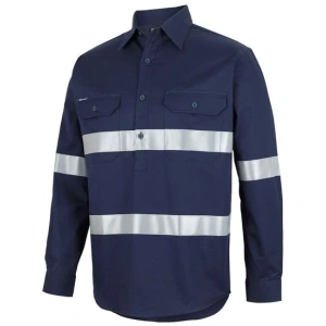 JB's Close Front L/S 150g Work Shirt Reflective Tape