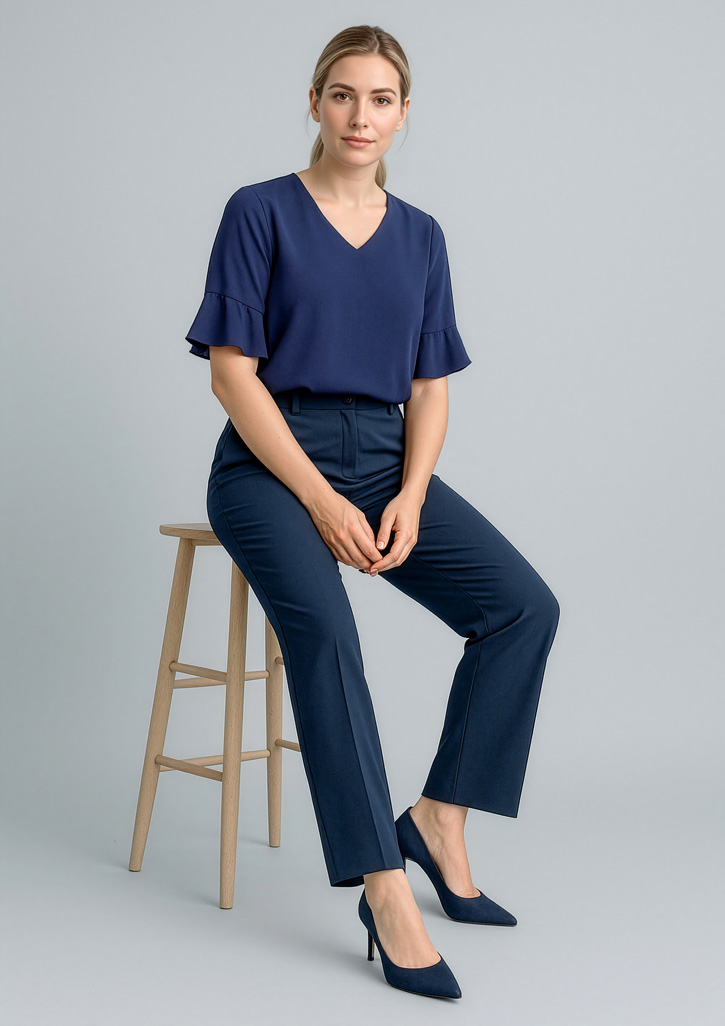 Womens Cool Stretch Adjustable Waist Pant Navy