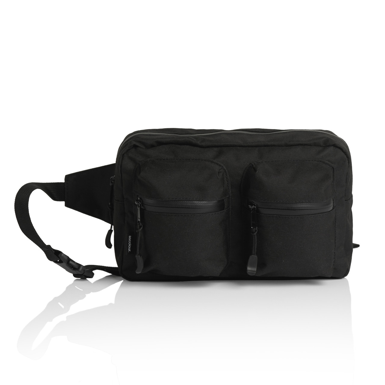 Recycled Double Waist Bag BLACK