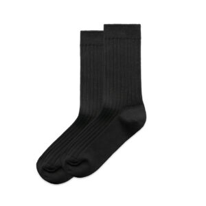 Wo's Rib Socks (2 Pairs) BLACK