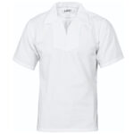 V-Neck Food Industry Jerkin - Short Sleeve White