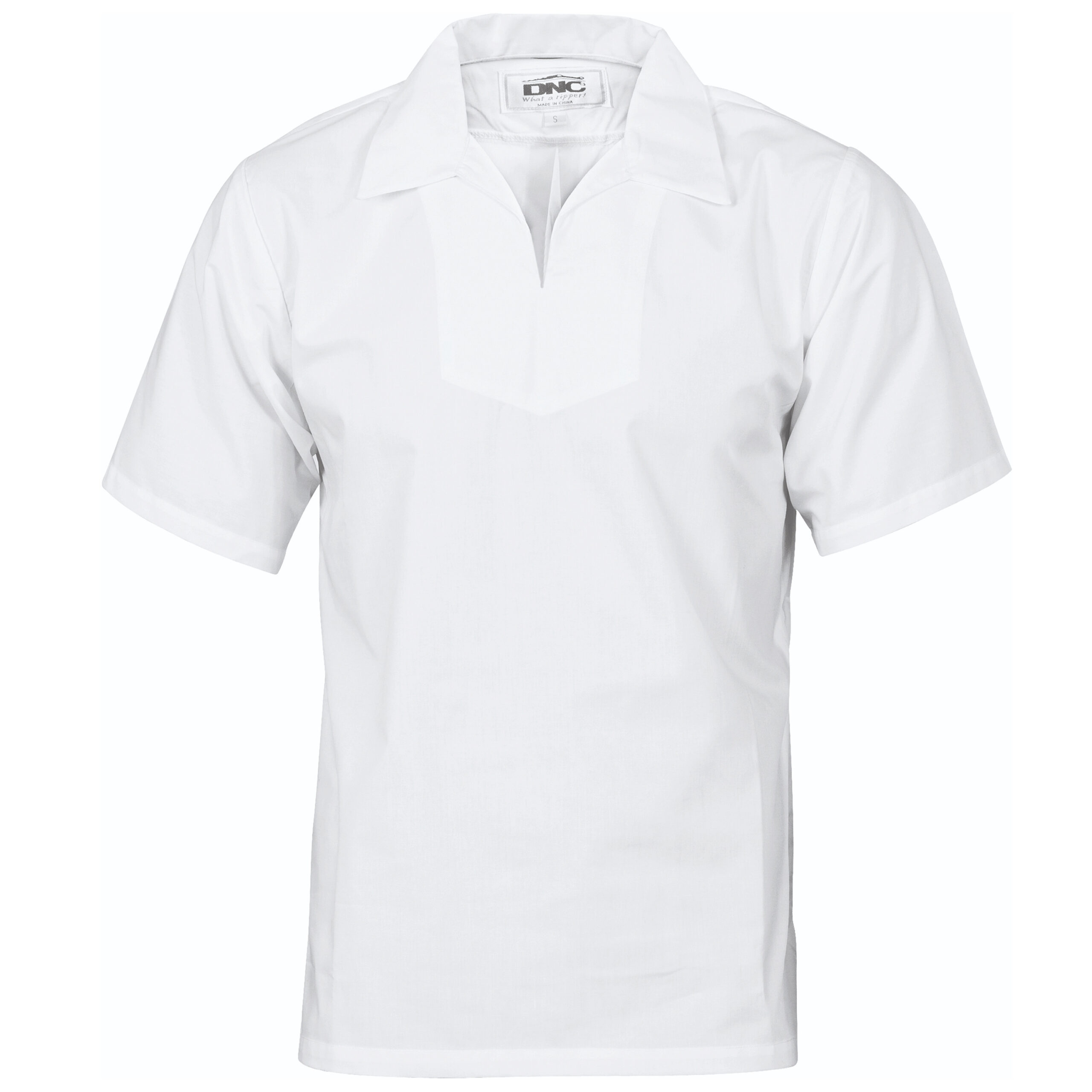 V-Neck Food Industry Jerkin - Short Sleeve White