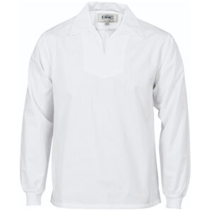 V-Neck Food Industry Jerkin - Long Sleeve White