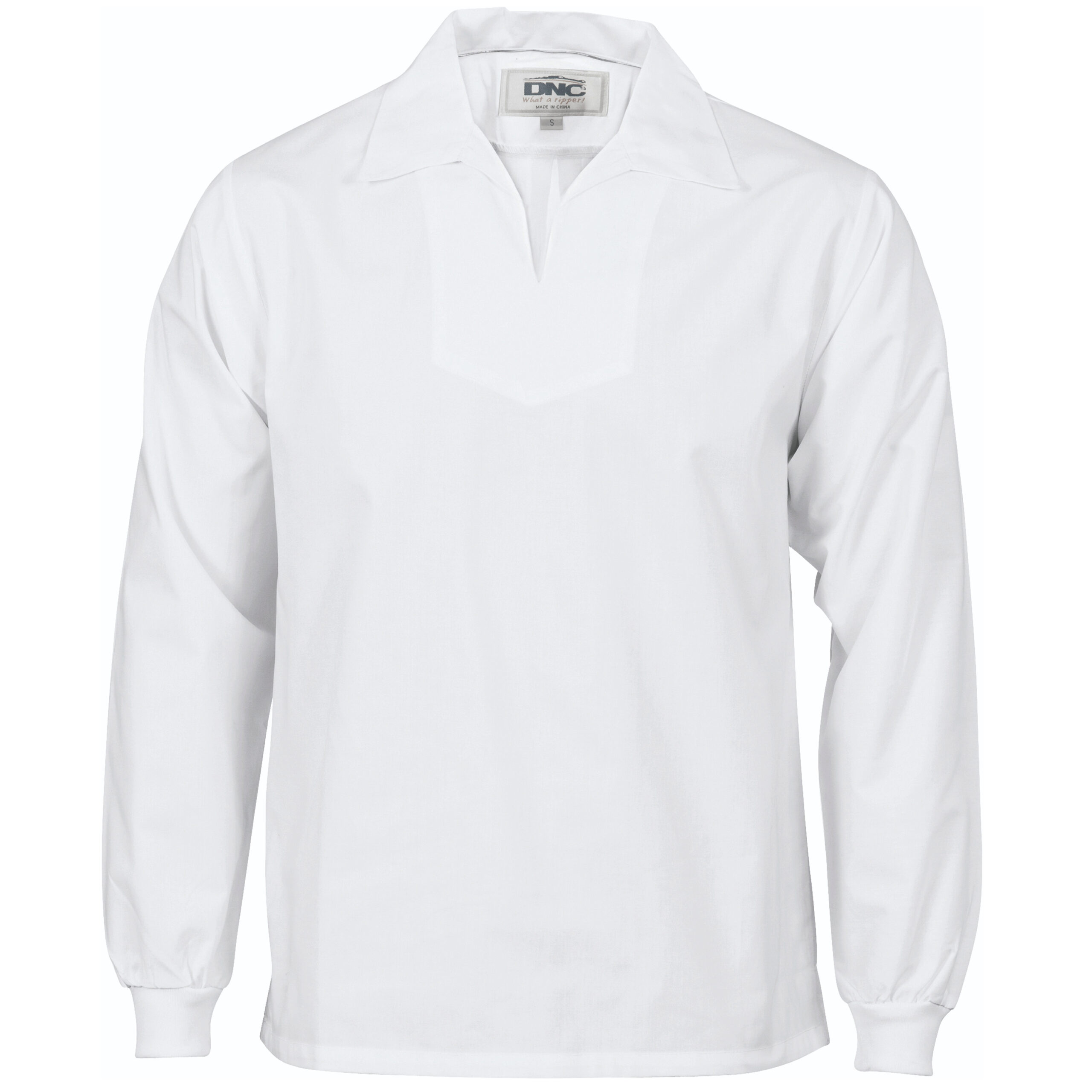 V-Neck Food Industry Jerkin - Long Sleeve White