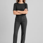 Womens Comfort Wool Stretch Relaxed Pant Charcoal