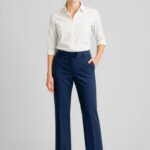Womens Comfort Wool Stretch Adjustable Waist Pant Navy