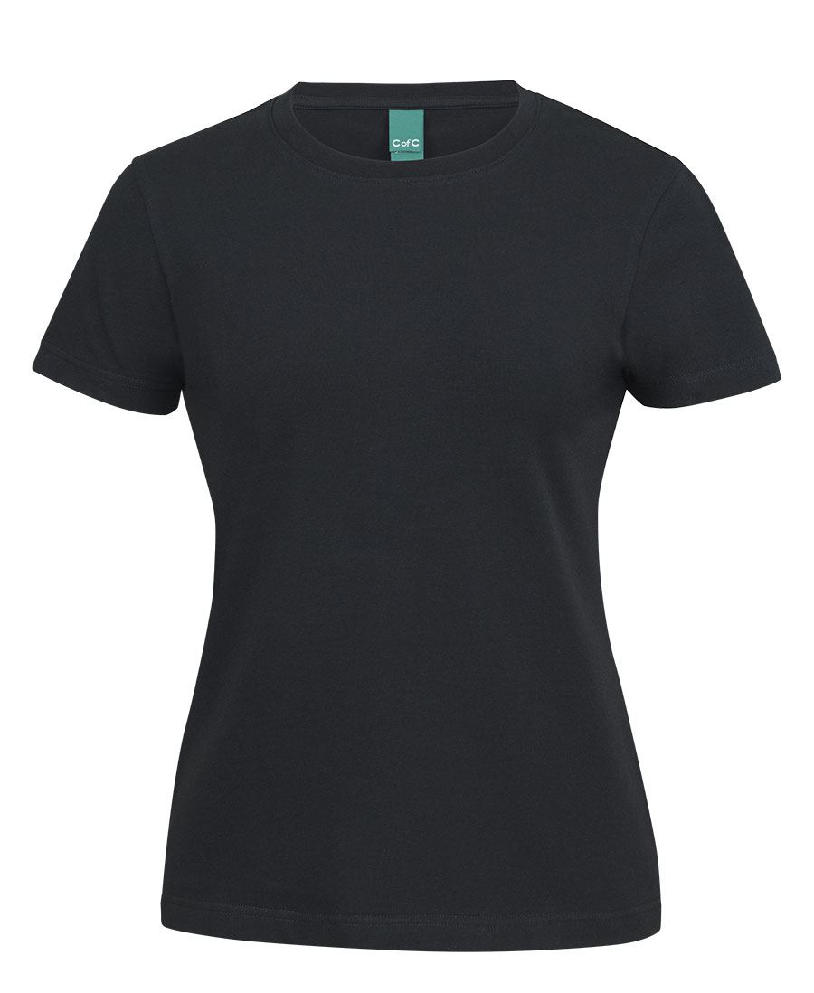 C of C Ladies Cotton S/S Stretch Tee Black