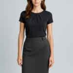 Womens Cool Stretch Multi-Pleat Skirt Charcoal