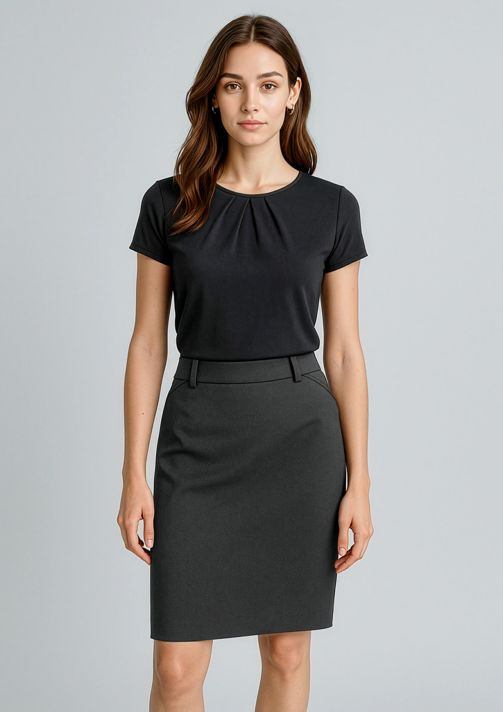 Womens Cool Stretch Multi-Pleat Skirt Charcoal