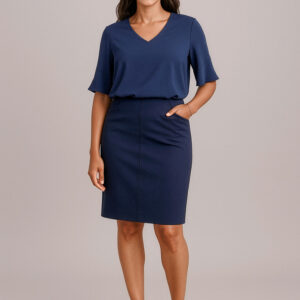 Womens Siena Bandless Pencil Skirt Marine