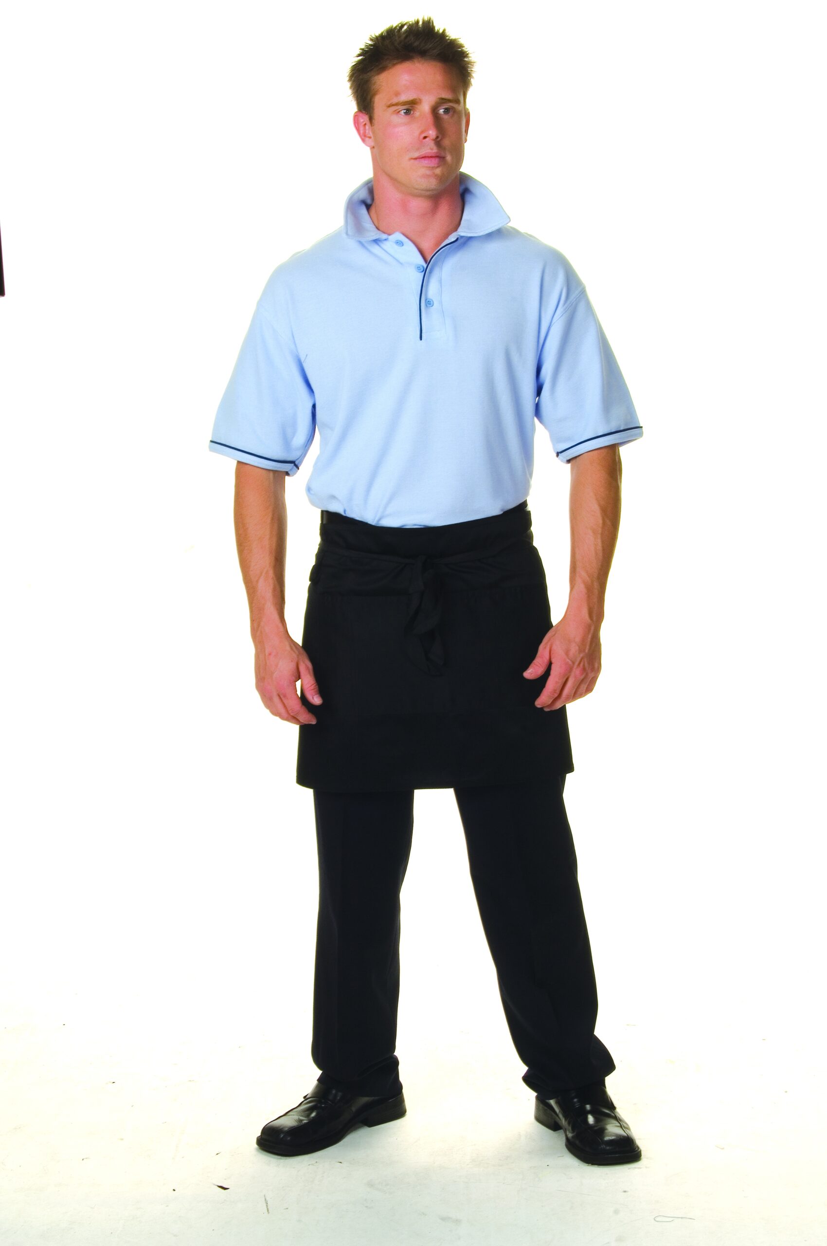 P/C Short Apron With Pocket Black P/C Short Apron With Pocket Black