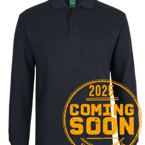 C of C L/S 320g Popcorn Cotton Polo Black