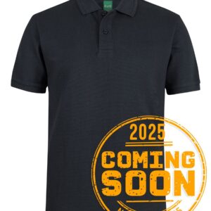 C of C 320g Popcorn Cotton Polo Black