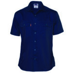 Cotton Drill Work Shirt - Short Sleeve Navy