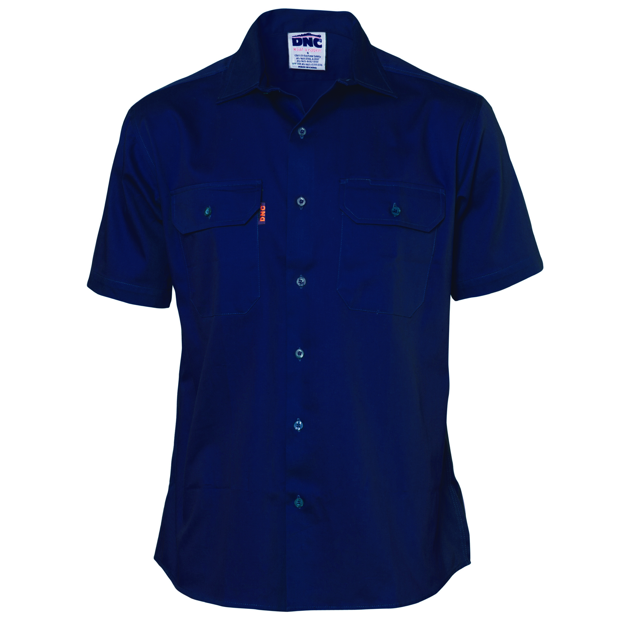 Cotton Drill Work Shirt - Short Sleeve Navy Cotton Drill Work Shirt - Short Sleeve Navy