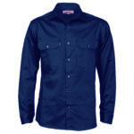 Cotton Drill Work Shirt - Long Sleeve Navy