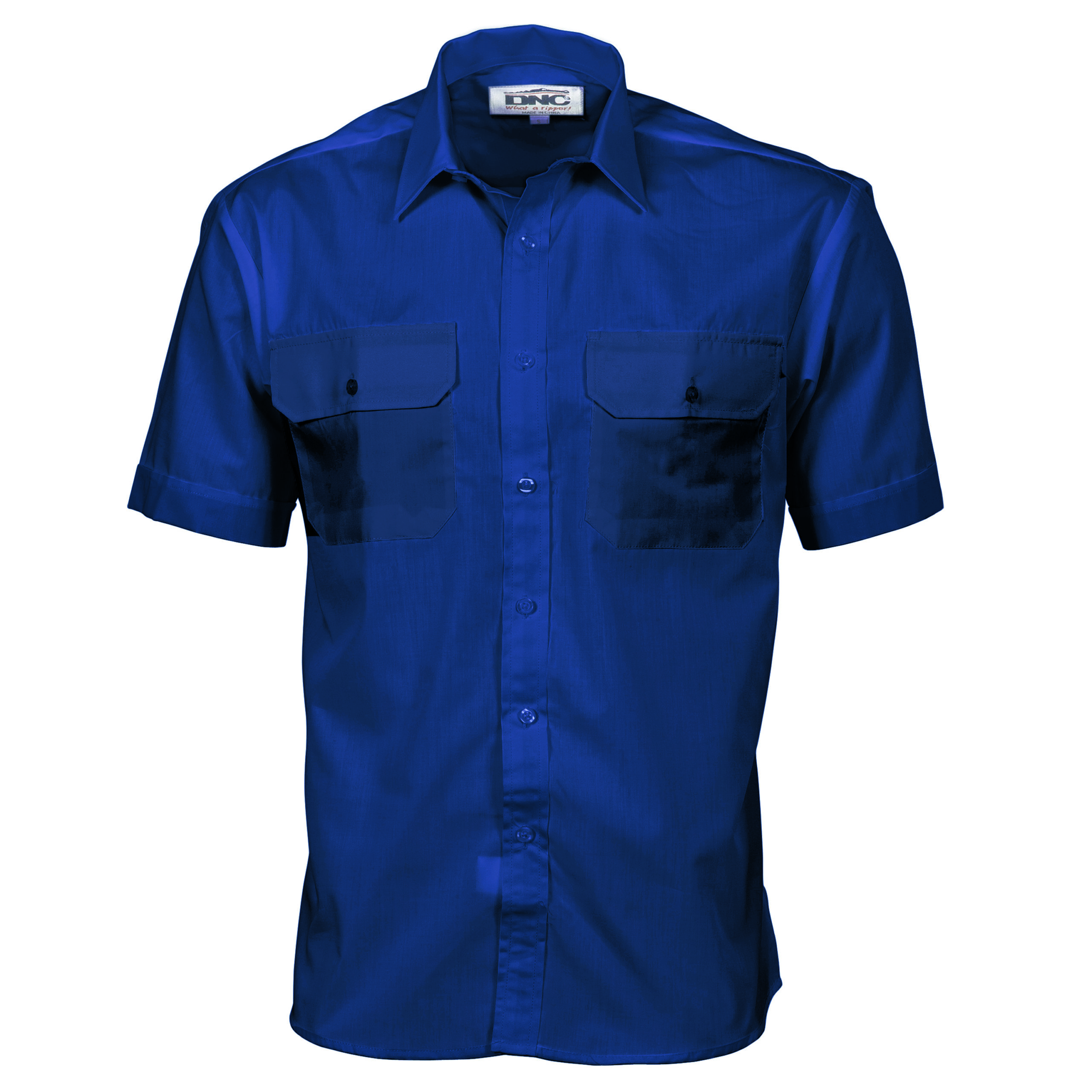 Polyester Cotton Work Shirt - Short Sleeve Navy