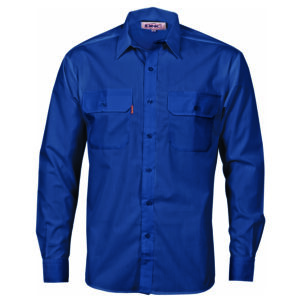 Polyester Cotton Work Shirt - Long Sleeve Navy