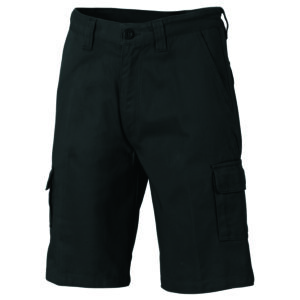 Cotton Drill Cargo Shorts Black