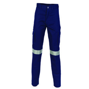 Cotton Drill Cargo Pants With 3M R/Tape Navy