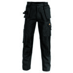 Duratex Cotton Duck Weave Tradies Cargo Pants with twin holster tool pocket - knee pads not included Black
