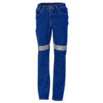 Ladies Taped Denim Stretch Jeans CSR R/Tape Blue