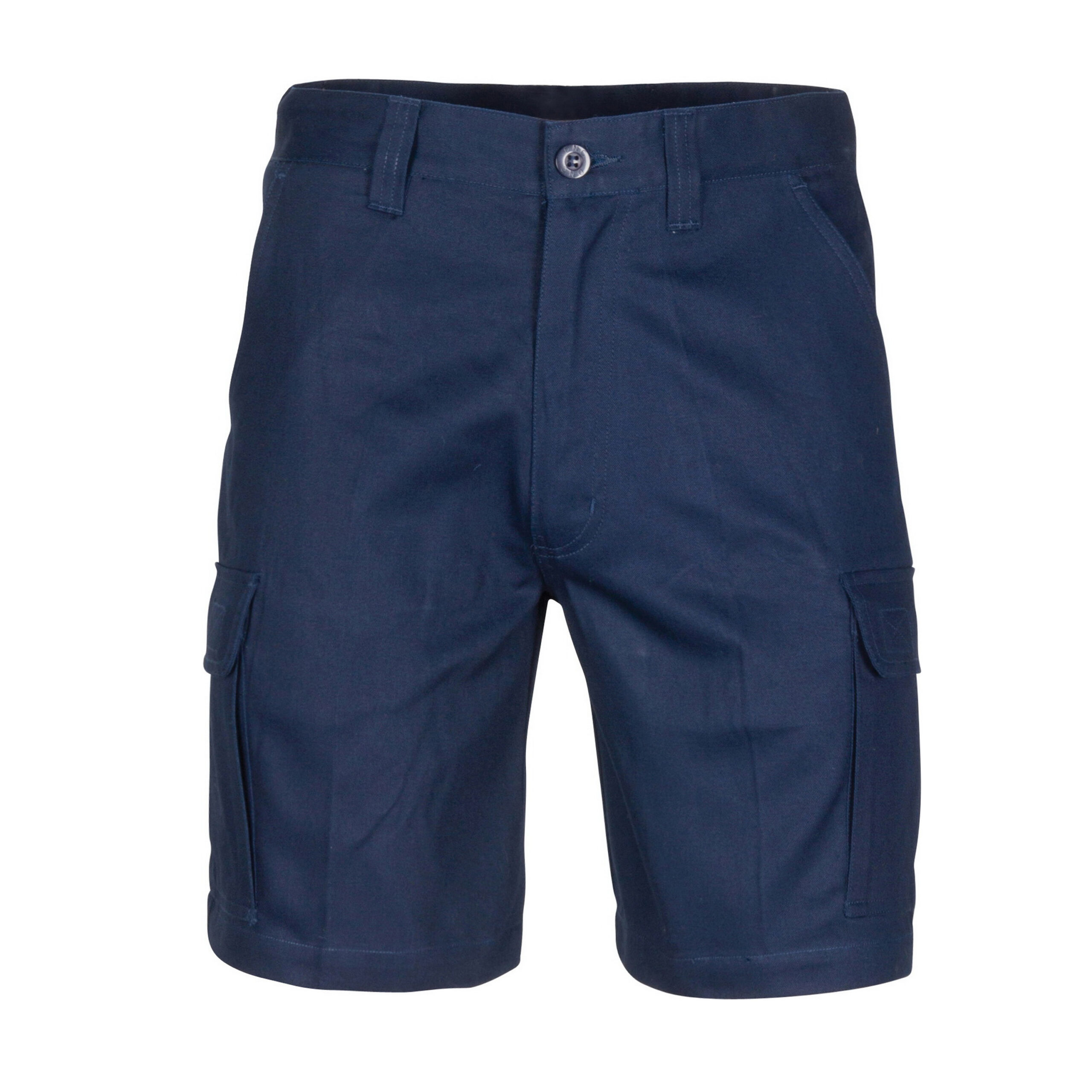 Middle Weight Cotton Double Slant Cargo Shorts - With Shorter Leg Length Navy Middle Weight Cotton Double Slant Cargo Shorts - With Shorter Leg Length Navy
