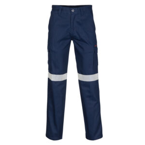 Middle Weight Cotton Double Angled Cargo Pants With CRS Reflective Tape Navy