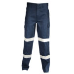 DOUBLE HOOPS TAPED CARGO PANTS. Navy