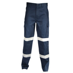 DOUBLE HOOPS TAPED CARGO PANTS. Navy