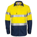 Paton Saint Flame Retardant 2 Tone Cotton Shirt with 3M F/R Tape - L/S Yellow/Navy