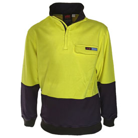 HiVis 1/2 Zip FR & HRC2 Jumper Yellow/Navy