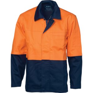 Patron Saint® Flame Retardant Two Tone Drill Welder’s Jacket Orange/Navy