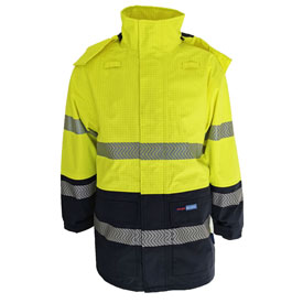 HiVis FR & HRC2 D/N Rain Jacket Yellow/Navy