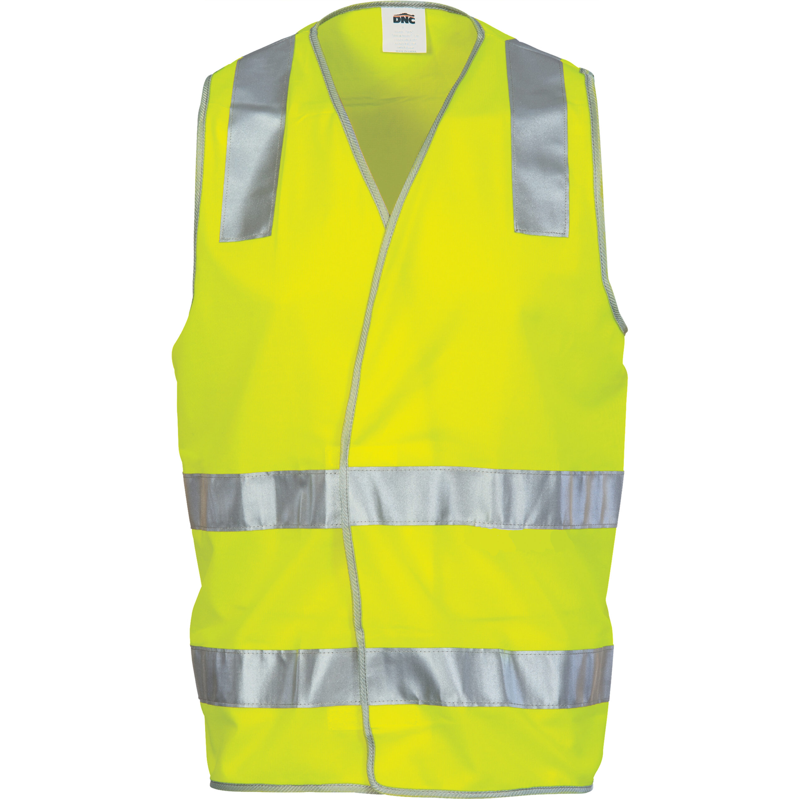 Day/Night Safety Vest with Hoop & Shoulder Generic R/Tape Yellow