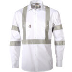 RTA NIGHT WORKER WHITE SHIRT WITH CSR R/TAPE. White