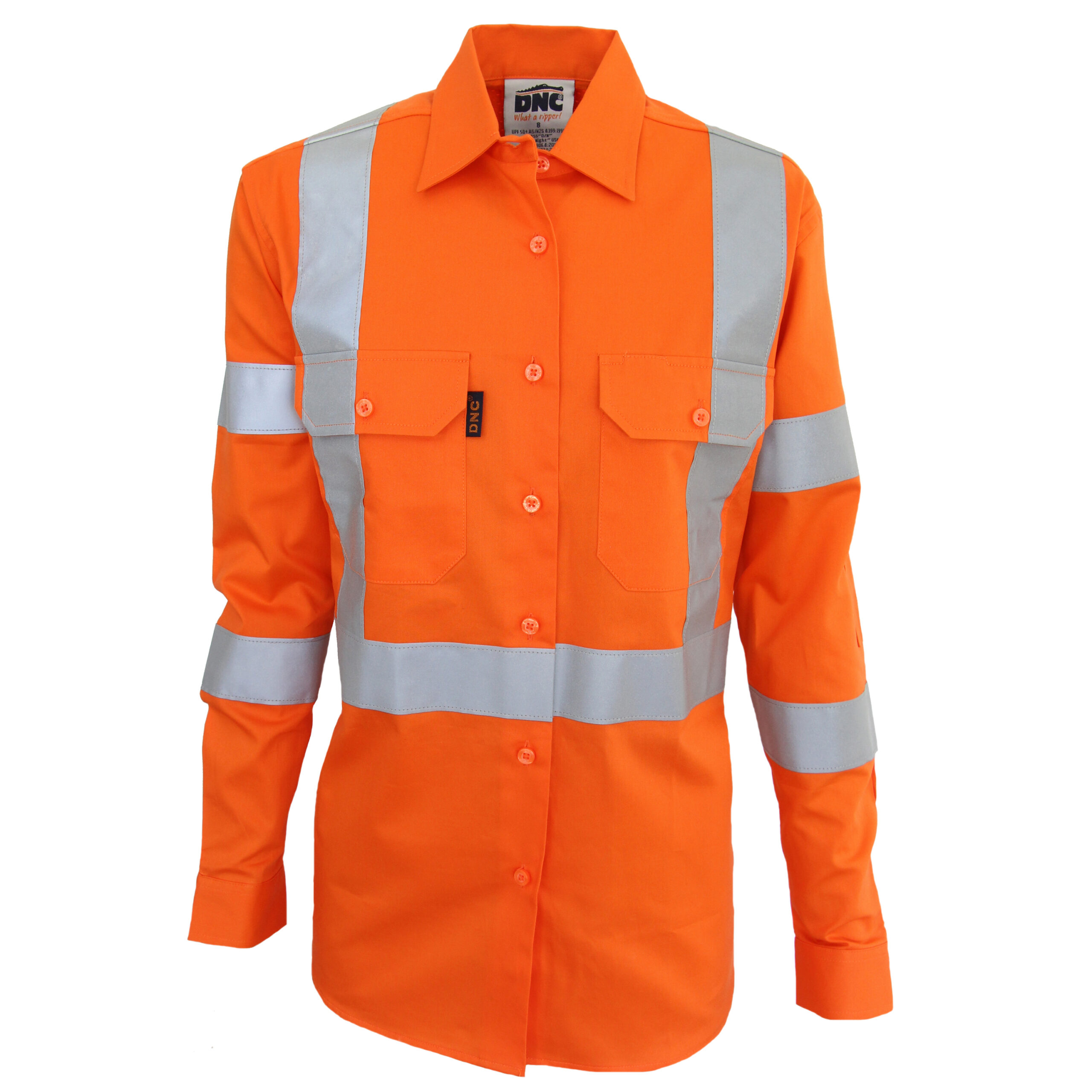 Ladies HiVis 3 way vented "X" back & Bio-motion taped shirt Orange Ladies HiVis 3 way vented "X" back & Bio-motion taped shirt Orange
