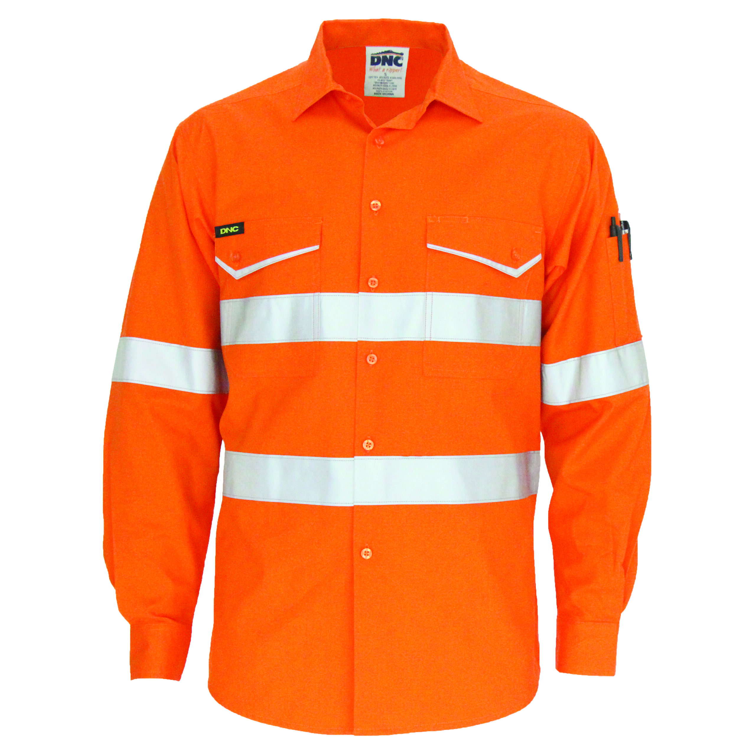RipStop Cotton Cool Shirt with CSR Reflective Tape, L/S Orange