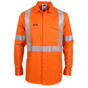 HiVis Segment Taped Coolight "X" Back Shirt Orange