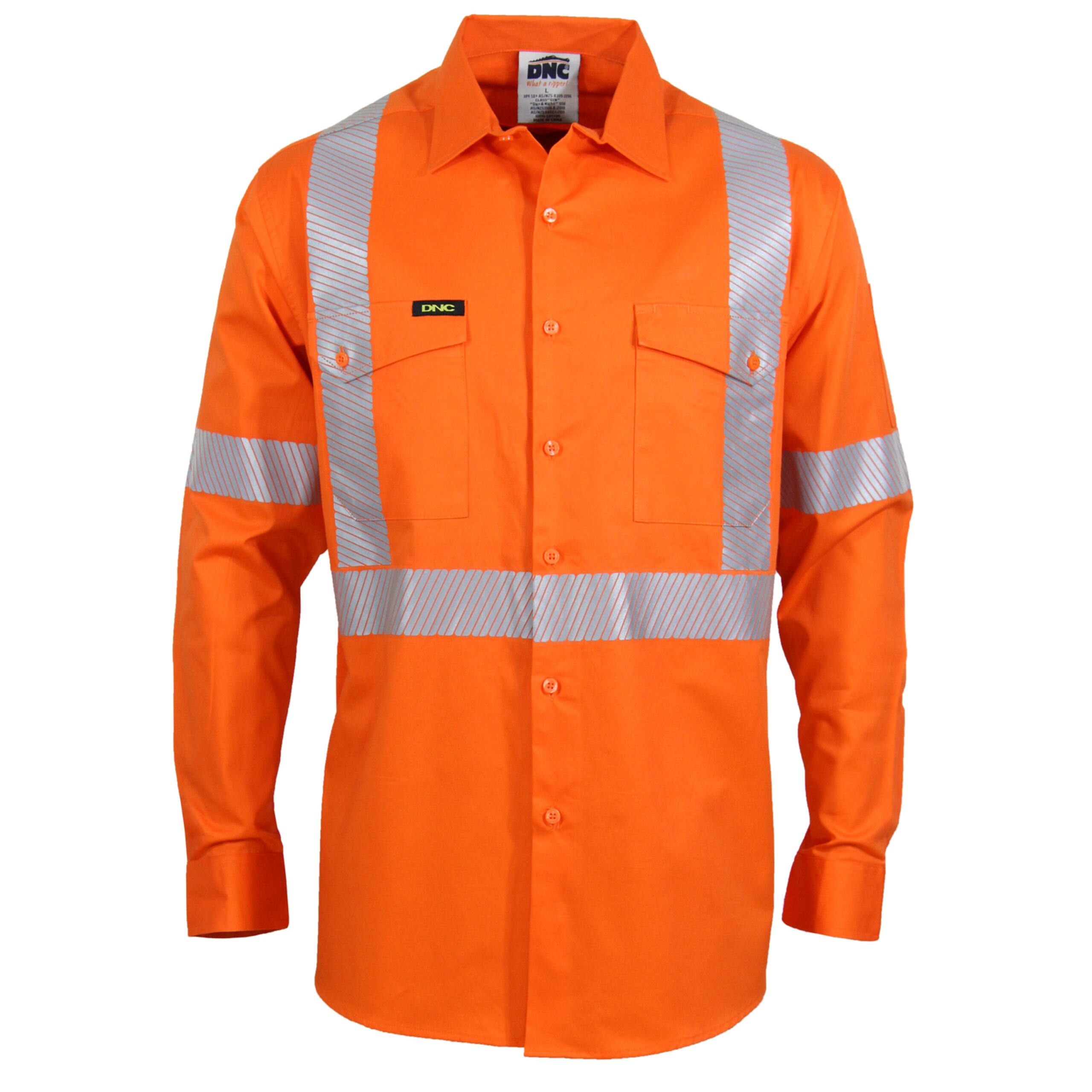 HiVis Segment Taped Coolight "X" Back Shirt Orange