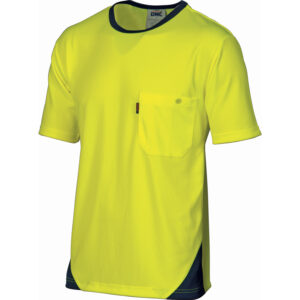 HiVis Cool-Breathe Tee - short sleeve Yellow/Navy