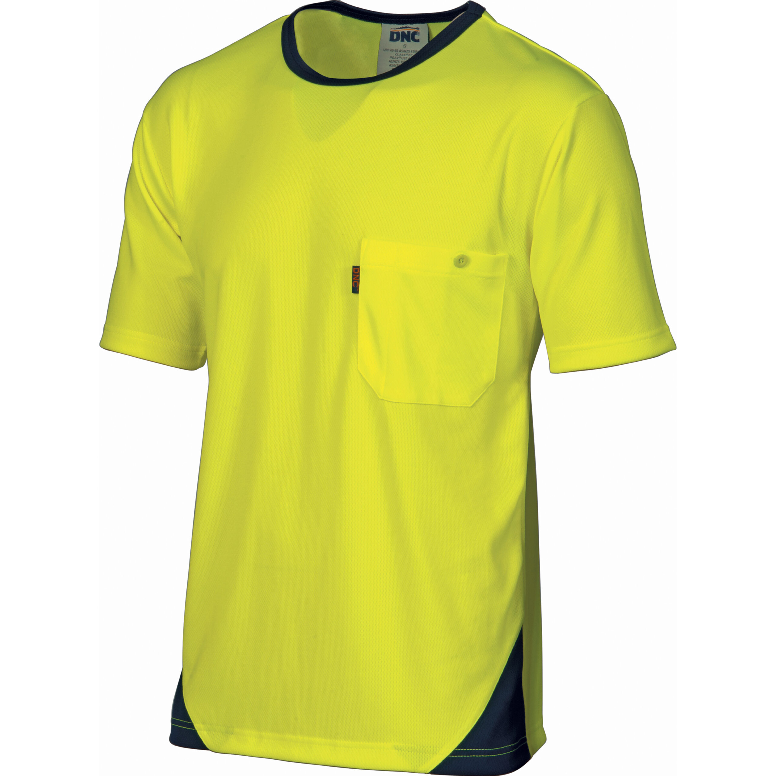 HiVis Cool-Breathe Tee - short sleeve Yellow/Navy HiVis Cool-Breathe Tee - short sleeve Yellow/Navy
