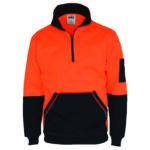 HiVis 1/2 Zip Super Fleecy Orange/Navy