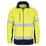 HIVIS 2 Tone full zip fleecy sweat shirt CSR R/Tape Yellow/Navy