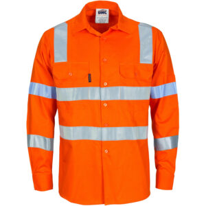 HIVIS D/N L/W COTTON SHIRT Orange