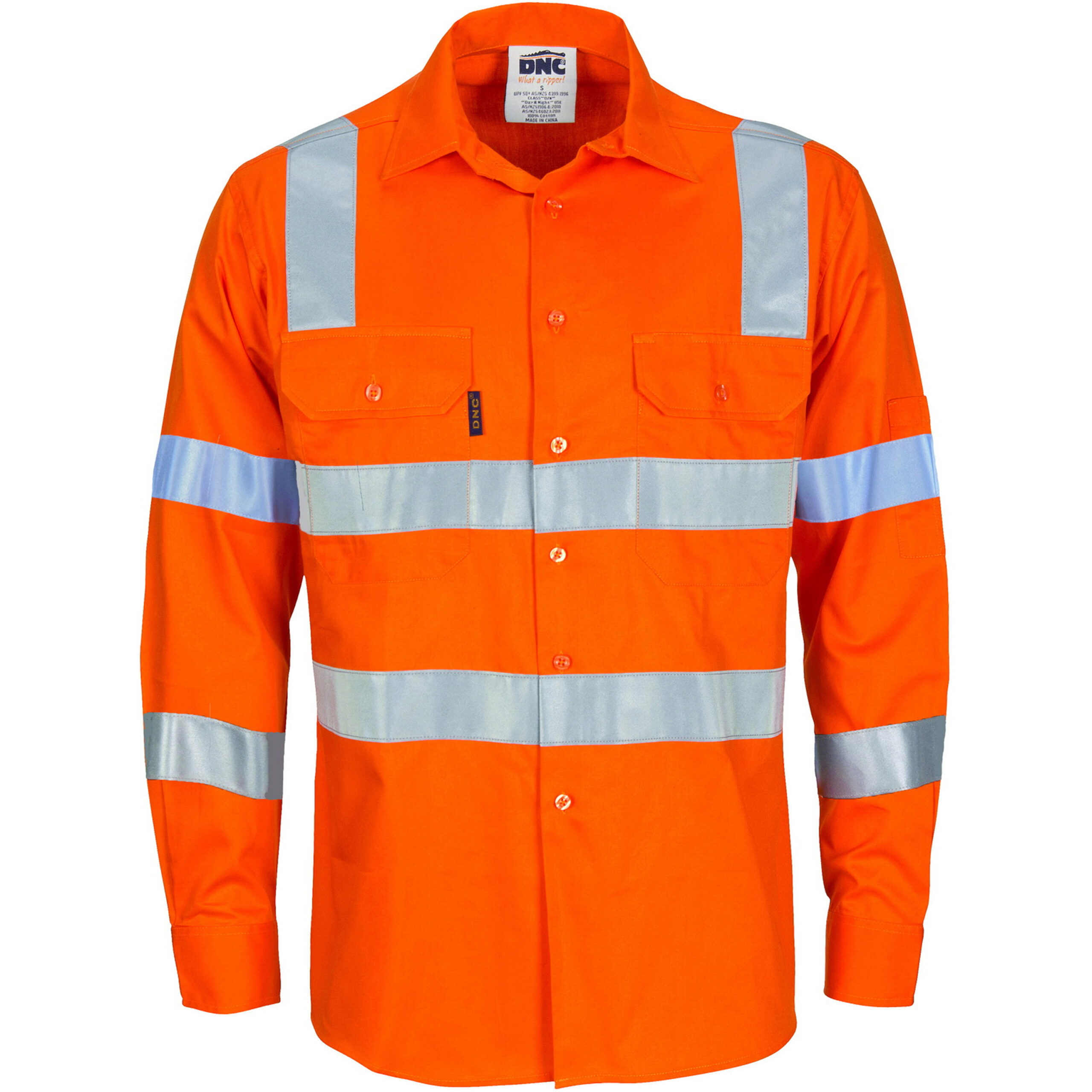 HIVIS D/N L/W COTTON SHIRT Orange