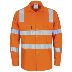 HiVis L/W Bio-motion Shoulder Stripe & "X" Back Shirt Orange