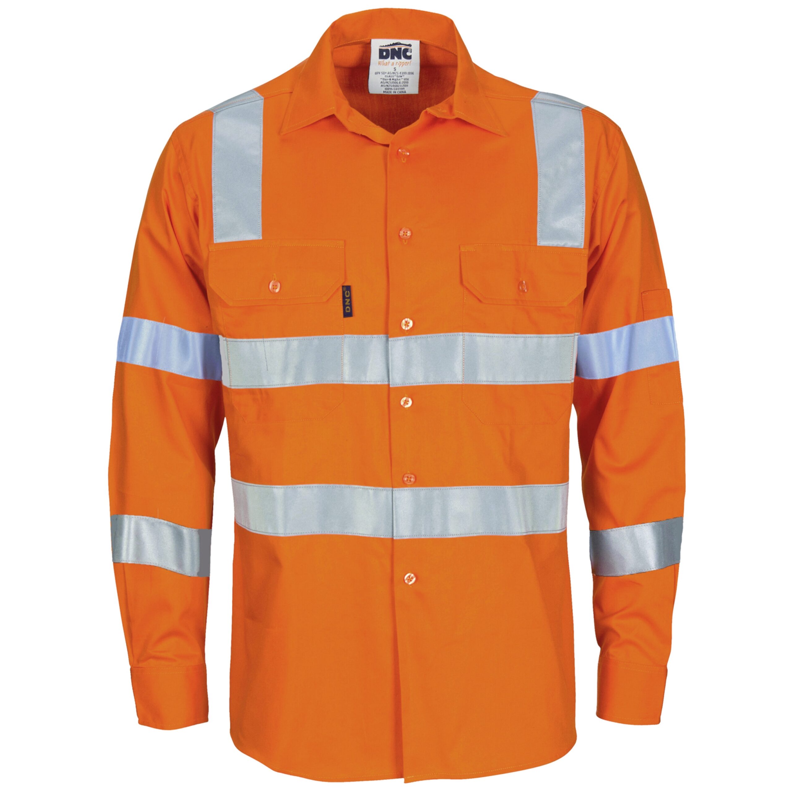 HiVis L/W Bio-motion Shoulder Stripe & "X" Back Shirt Orange