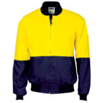 HiVis Two Tone Cott on Bomber Jacket Yellow/Navy